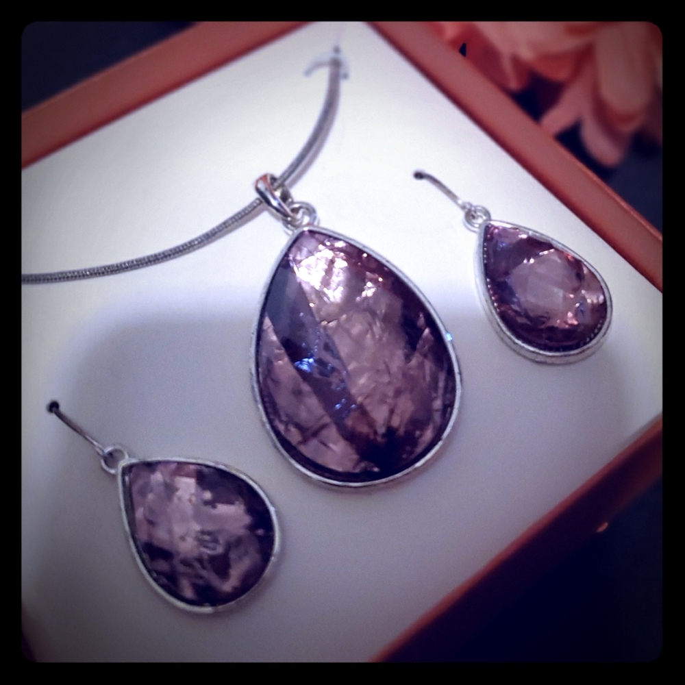 Amethyst Necklace & Earring Set